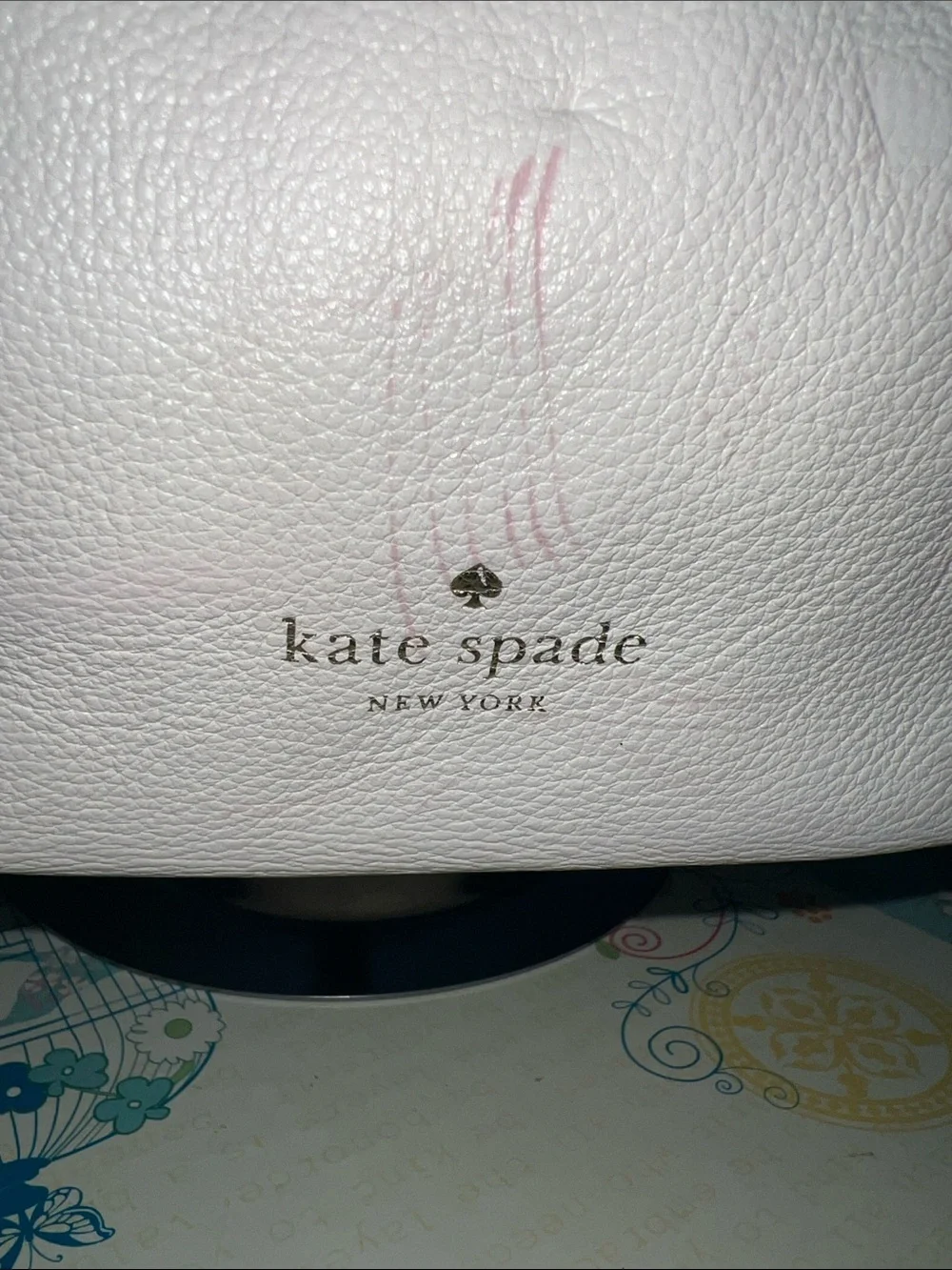 kate spade White Leather Drawstring Bucket Crossbody with Tassels